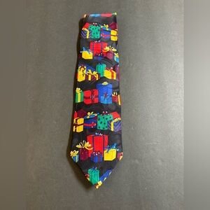 Noel multi color silk Christmas gift tie